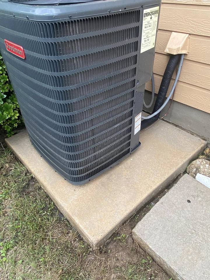 After pressure washing: ac pad