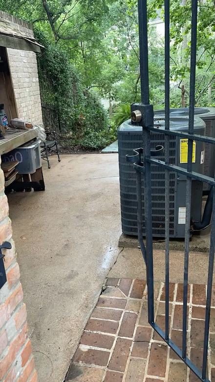 Back patio and walkway at a home in Addison, TX